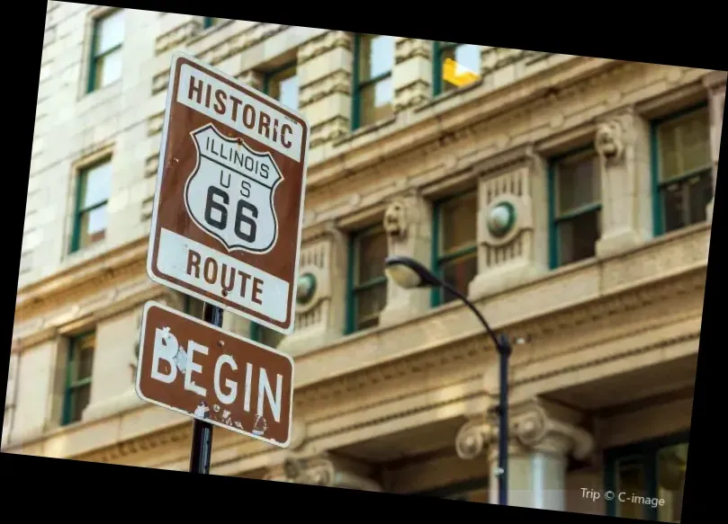 Historic Route 66 Begin Sign