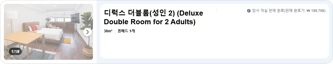 디럭스 더블룸(성인 2)