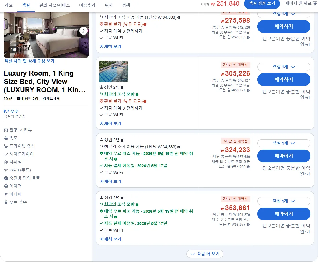 Luxury Room, 1 King Size Bed, City View