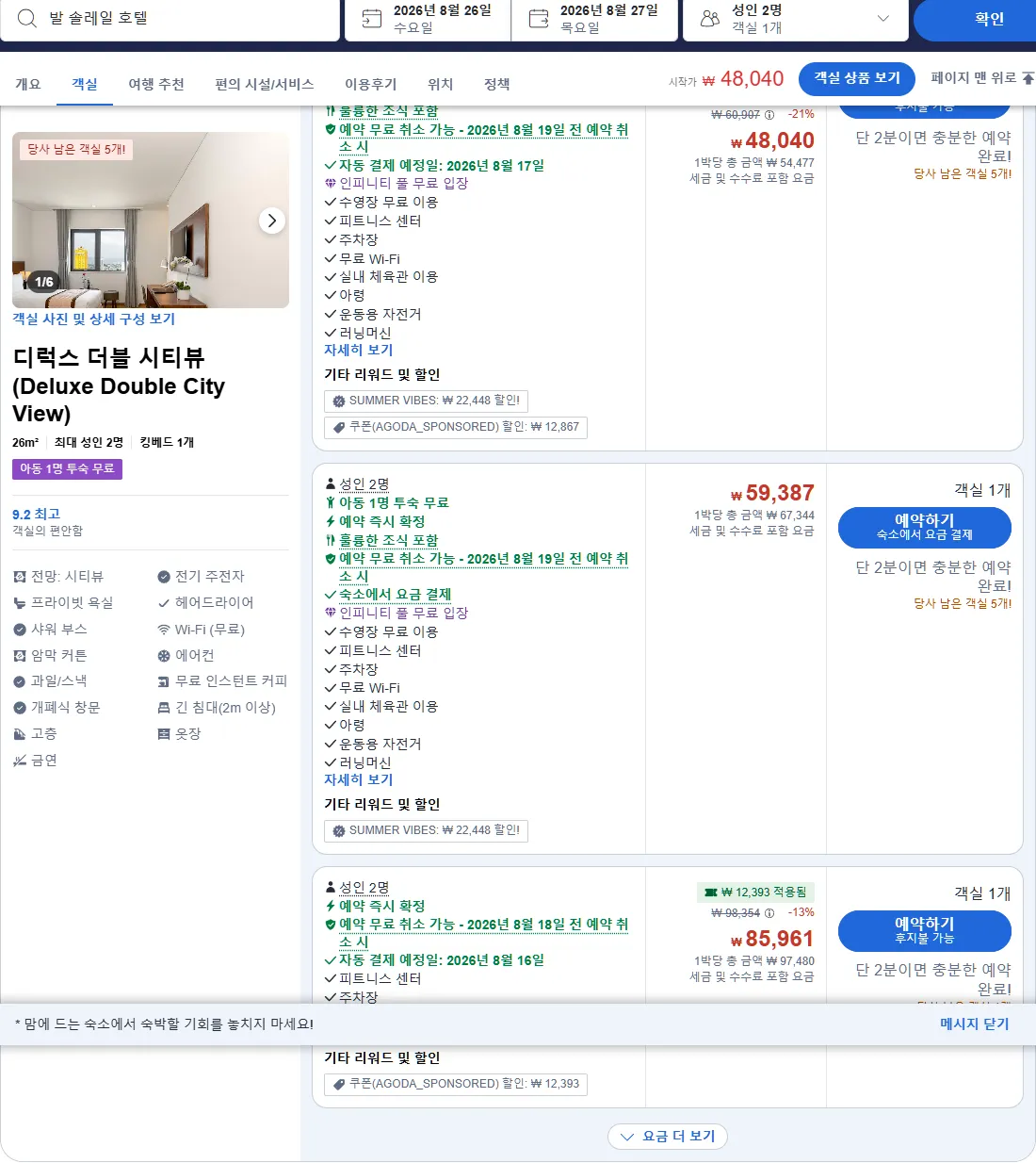 디럭스 더블 시티뷰
